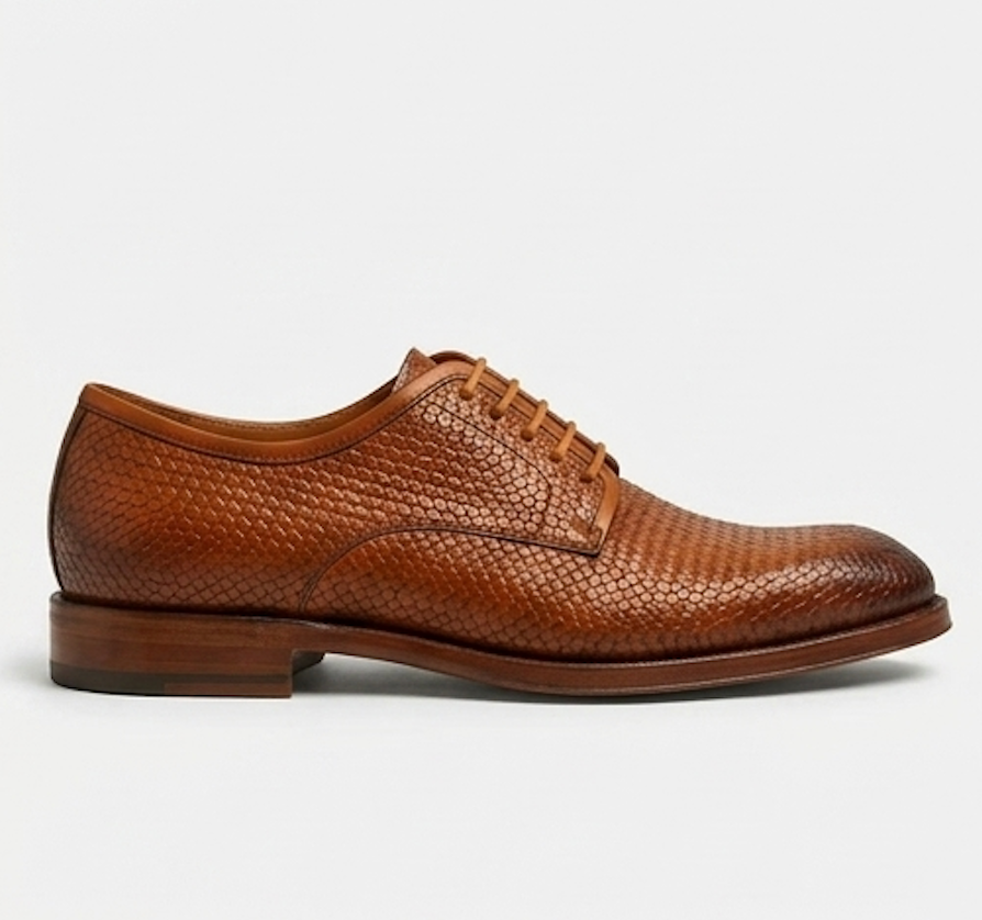 The Treviso Derby Lace ups - Handcrafted Navy Blue Leather Derby Shoes for Men