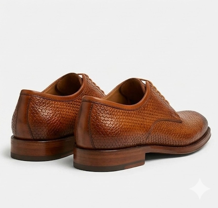 The Treviso Derby Lace ups - Handcrafted Navy Blue Leather Derby Shoes for Men