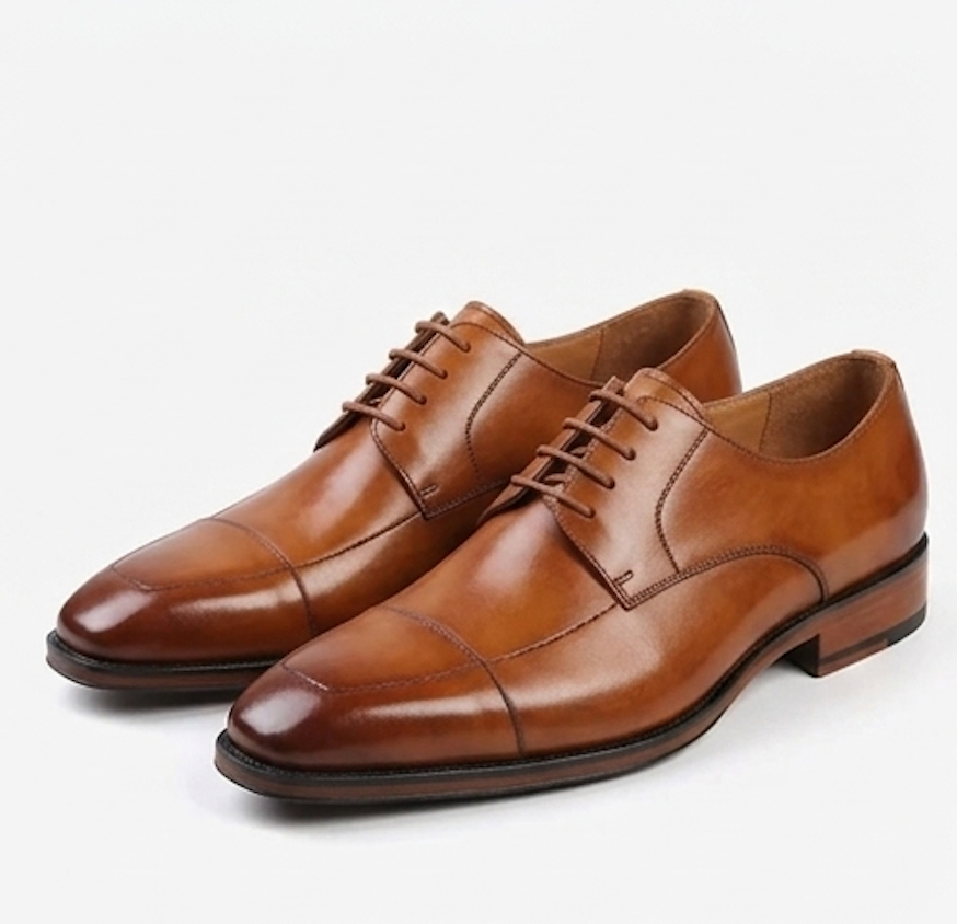The Casoria Derby Lace ups - Handcrafted Dark Brown Textured Leather Derby Shoes for Me