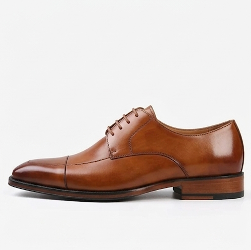 The Casoria Derby Lace ups - Handcrafted Dark Brown Textured Leather Derby Shoes for Me