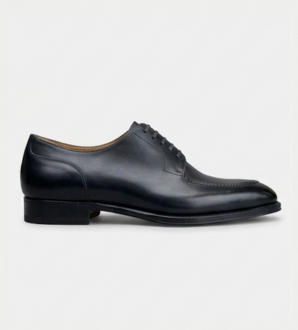 The Bergamo Derby - Handcrafted Elegant Tan Patina Leather Derby Shoes for men