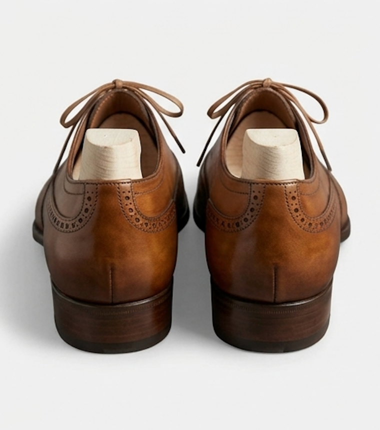 The Varese Oxfords Lace ups - Handcrafted Burnished Brown Leather Wingtip Oxford for Men