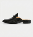 The Bari Slip Ons - Handcrafted Brown Crocodile Textured leather Horsebit Mules for men