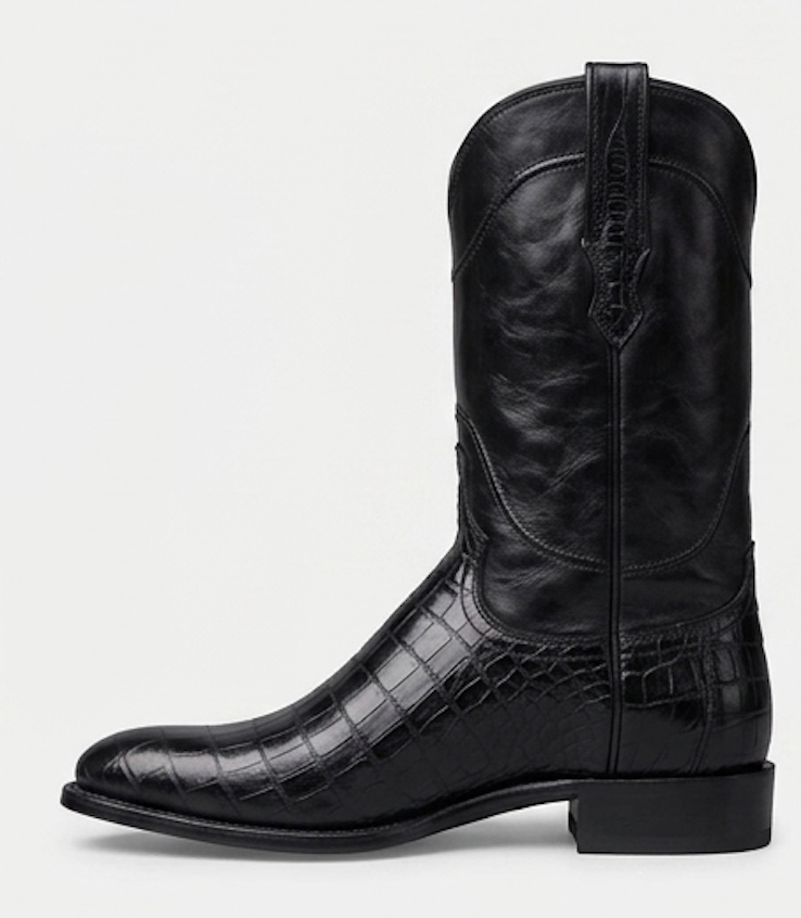 The Caserta Cow boy Boots - Handcrafted Brown Crocodile Leather Western Boots for Men
