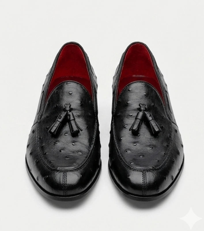 The Tuscany Loafers - Handcrafted Yellow Ostrich-Texture Leather Loafers for Men