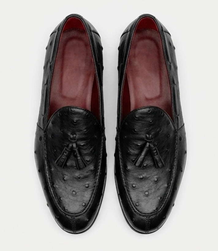 The Tuscany Loafers - Handcrafted Yellow Ostrich-Texture Leather Loafers for Men