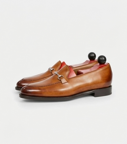 The Monza Loafers - Handcrafted Black Leather Loafers with Silver Bit Detail for men