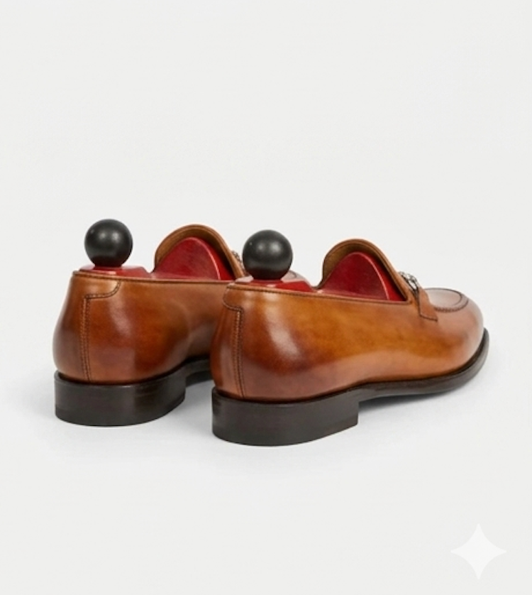 The Monza Loafers - Handcrafted Black Leather Loafers with Silver Bit Detail for men