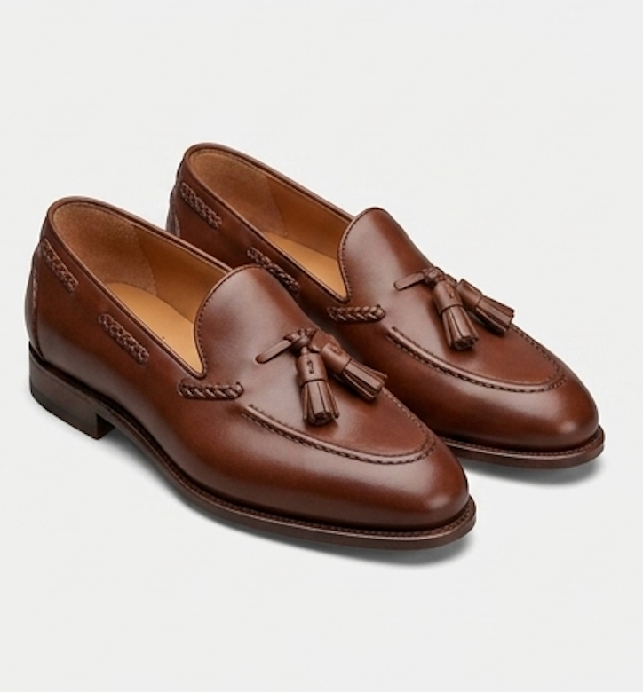 The Rimini Loafers - Handcrafted Tan & Brown Burnished Leather Loafers for Men