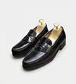 The Molfetta Loafers - Handcrafted Olive Green Glossy Leather Loafers for Men
