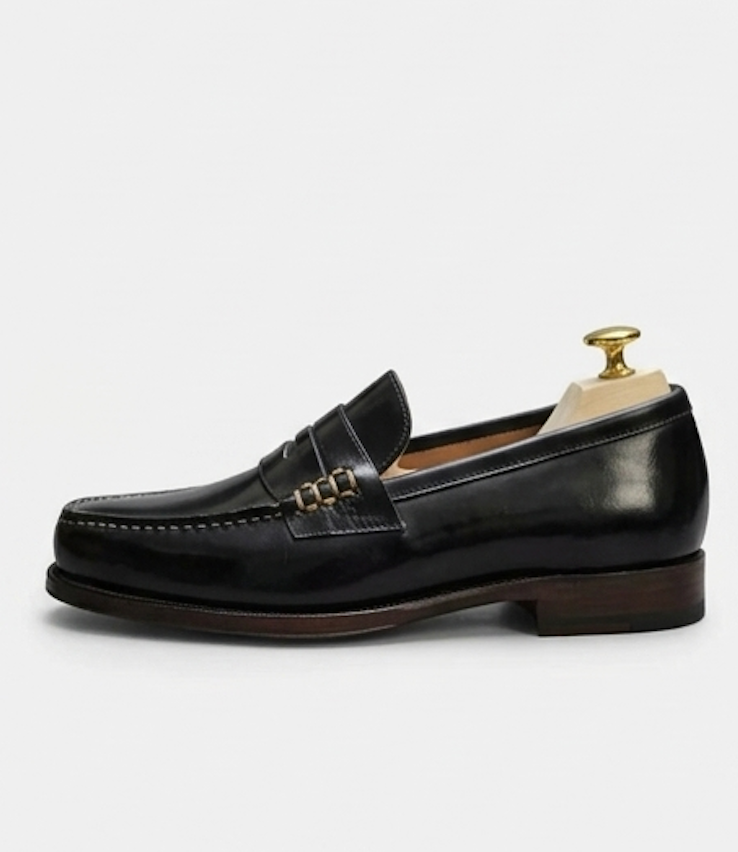 The Molfetta Loafers - Handcrafted Olive Green Glossy Leather Loafers for Men