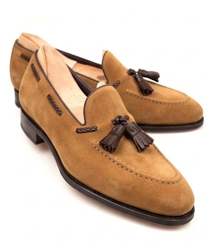 The Cesena Loafers - Handcrafted Navy Suede Loafers for Men