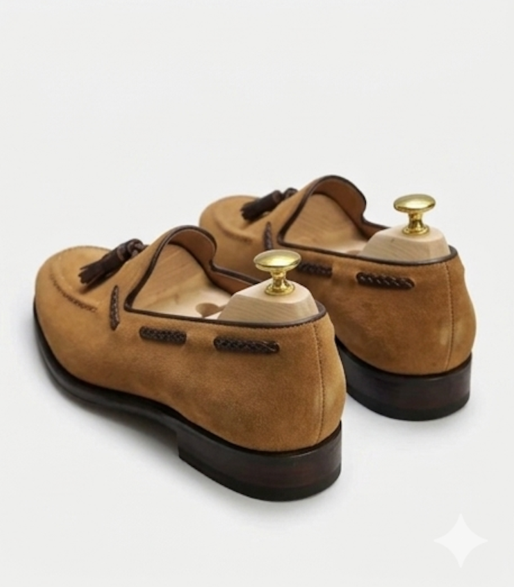 The Cesena Loafers - Handcrafted Navy Suede Loafers for Men