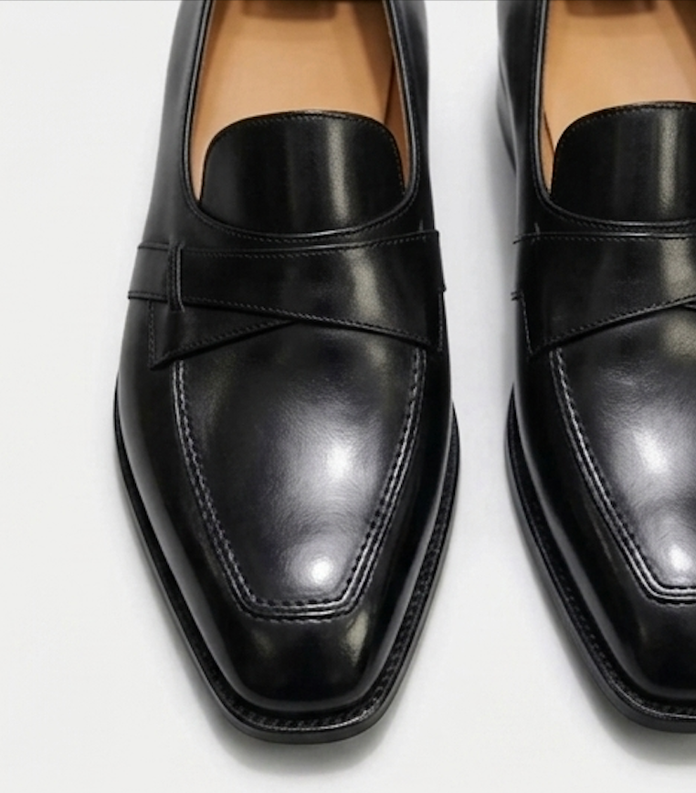The Gela Loafers - Handcrafted Dark Wine Leather Cross-Strap Loafers for Men