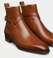 The Marche Chelsea Boots - High-Ankle Black Leather Monk Strap Dress Boots for men
