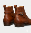 The Marche Chelsea Boots - High-Ankle Black Leather Monk Strap Dress Boots for men
