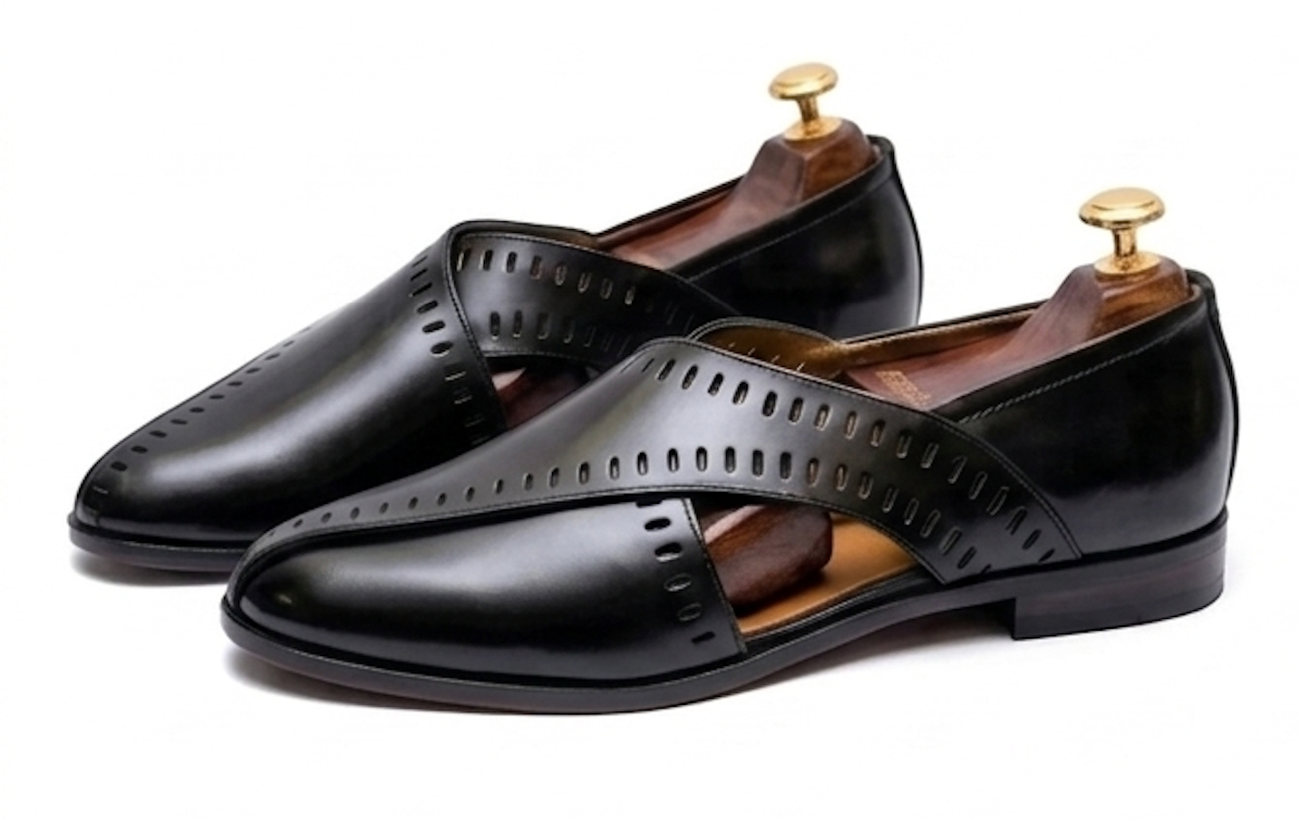 The Livorno Peshawri – Handcrafted Black Leather Peshawri for Men