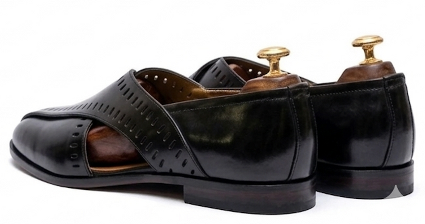 The Livorno Peshawri – Handcrafted Black Leather Peshawri for Men