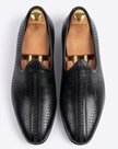 The Imola Mojri - Brown Laser Cuts Textured Leather Mojaris for Men