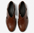 The Olbia Peshawri - Black Crocodile Embossed Leather Peshawari for men
