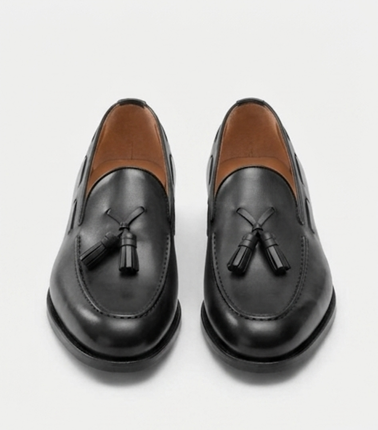 The Rimini Loafers - Handcrafted Black Burnished Leather Loafers for Men