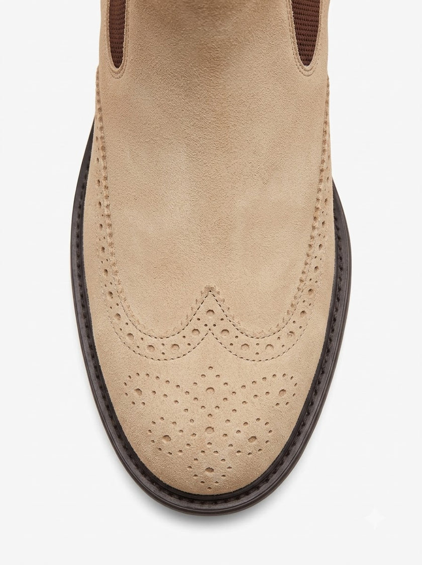 The Piemonte Cammello Brogue Chelsea Boot