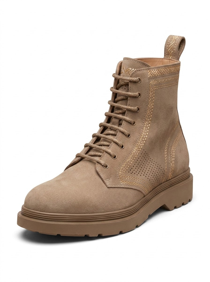 The Aosta Tortora Suede Combat Boot