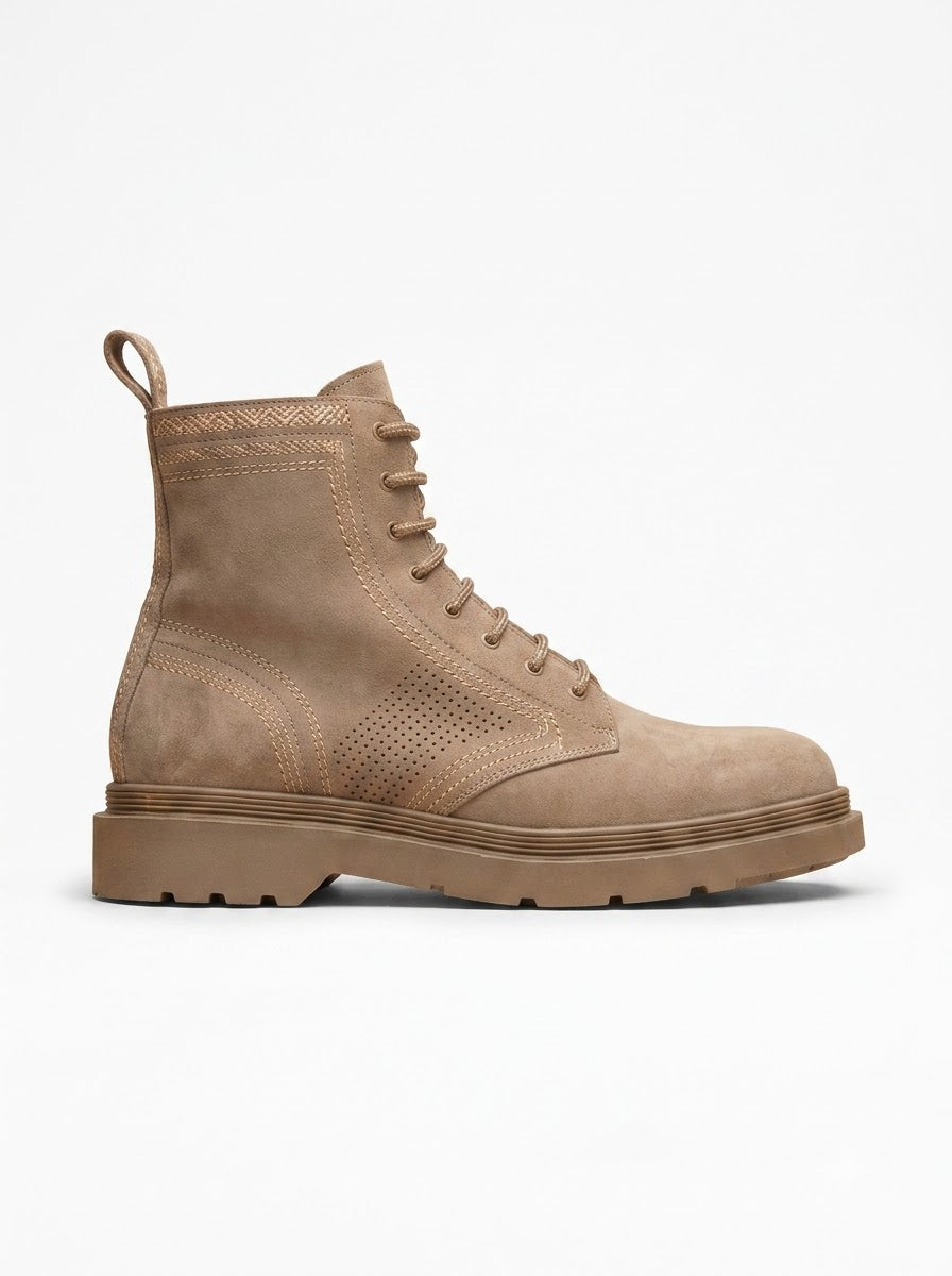 The Aosta Tortora Suede Combat Boot