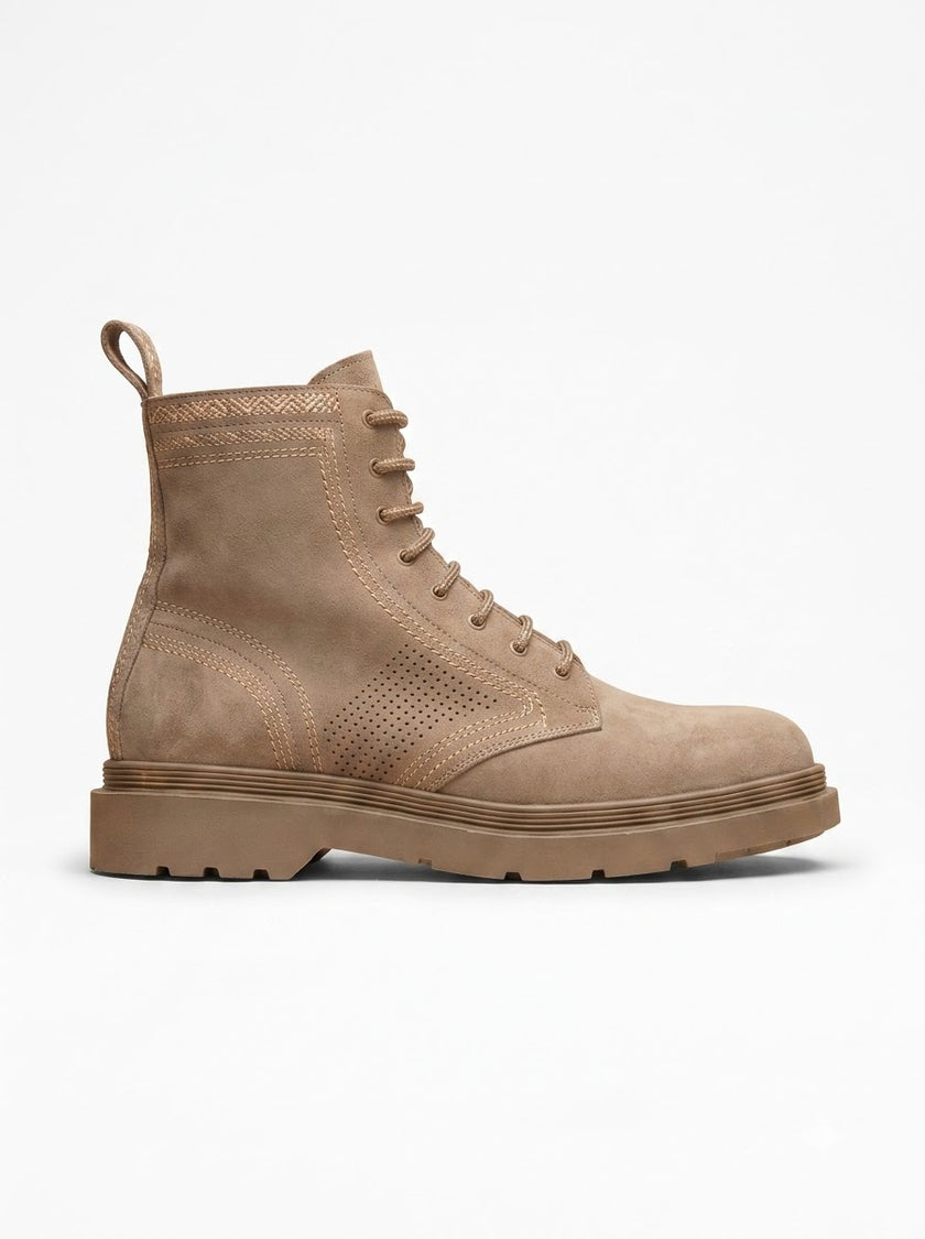 The Aosta Tortora Suede Combat Boot