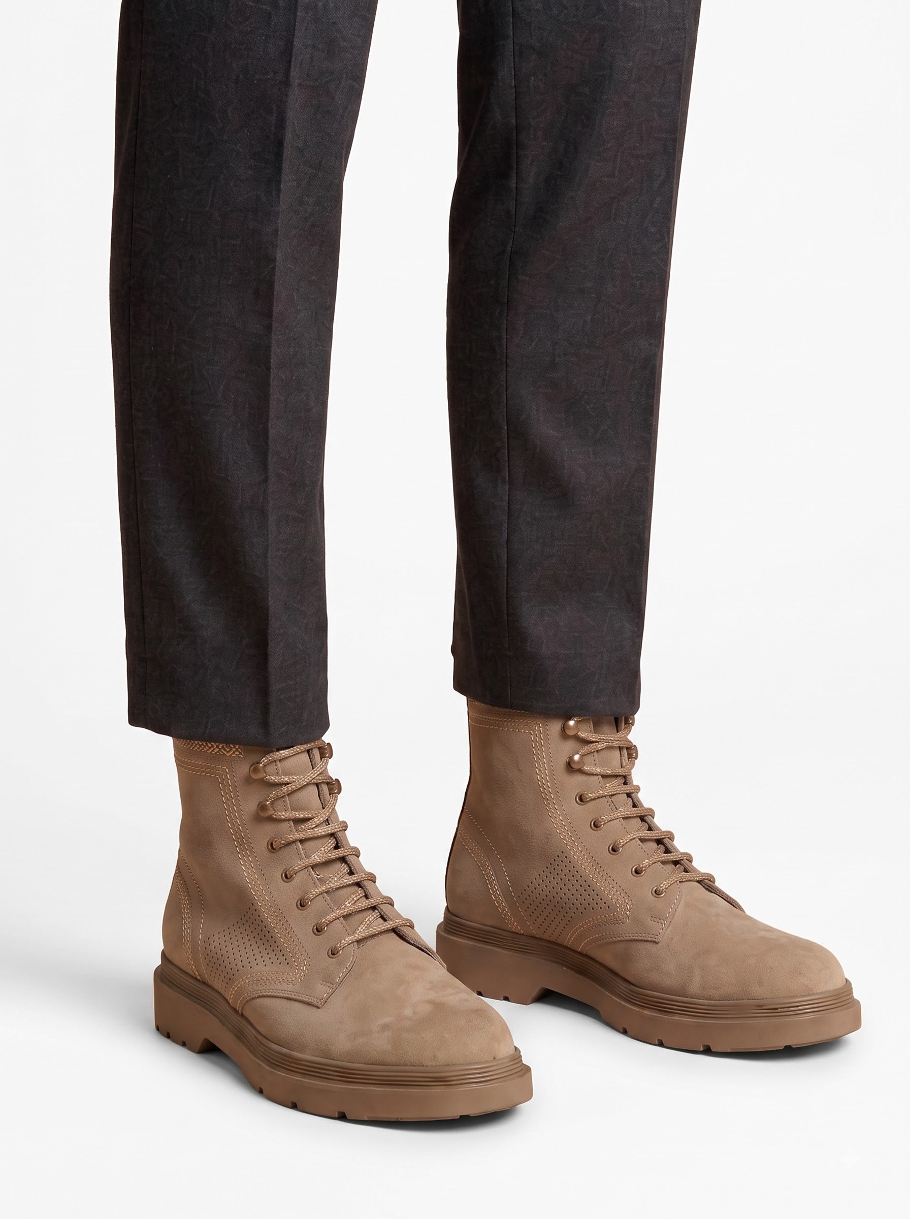 The Aosta Tortora Suede Combat Boot