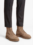 The Aosta Tortora Suede Combat Boot