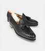 The Lazio Loafers - Handcrafted Black Braided Leather Loafers for Men