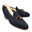 The Cesena Loafers - Handcrafted Navy Suede Loafers for Men