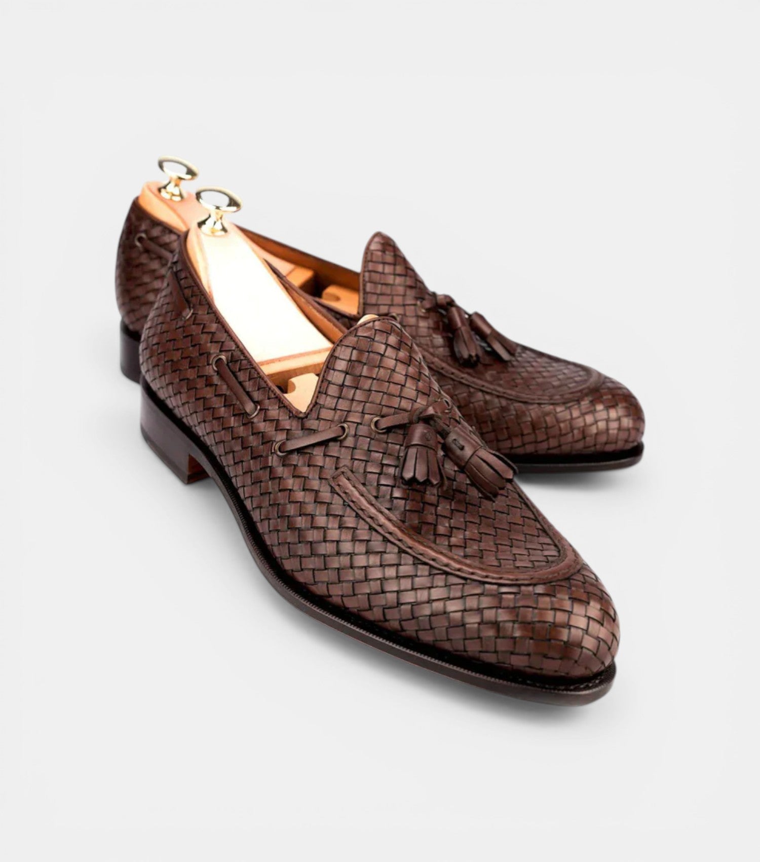 The Lazio Loafers - Handcrafted Black Braided Leather Loafers for Men