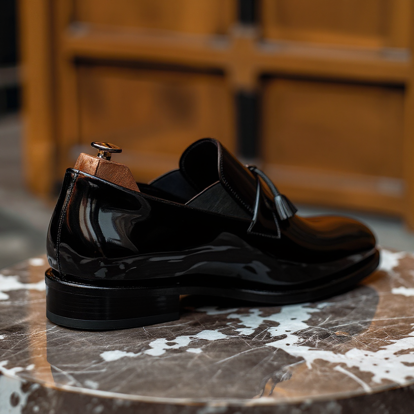 Black Leather Charm Craze Tassel Loafer - Summer 2024 Collection: The Royale Collection