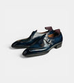 The Foggia Single Monk Straps - Handcrafted Deep Blue Leather Single Monk Straps for men