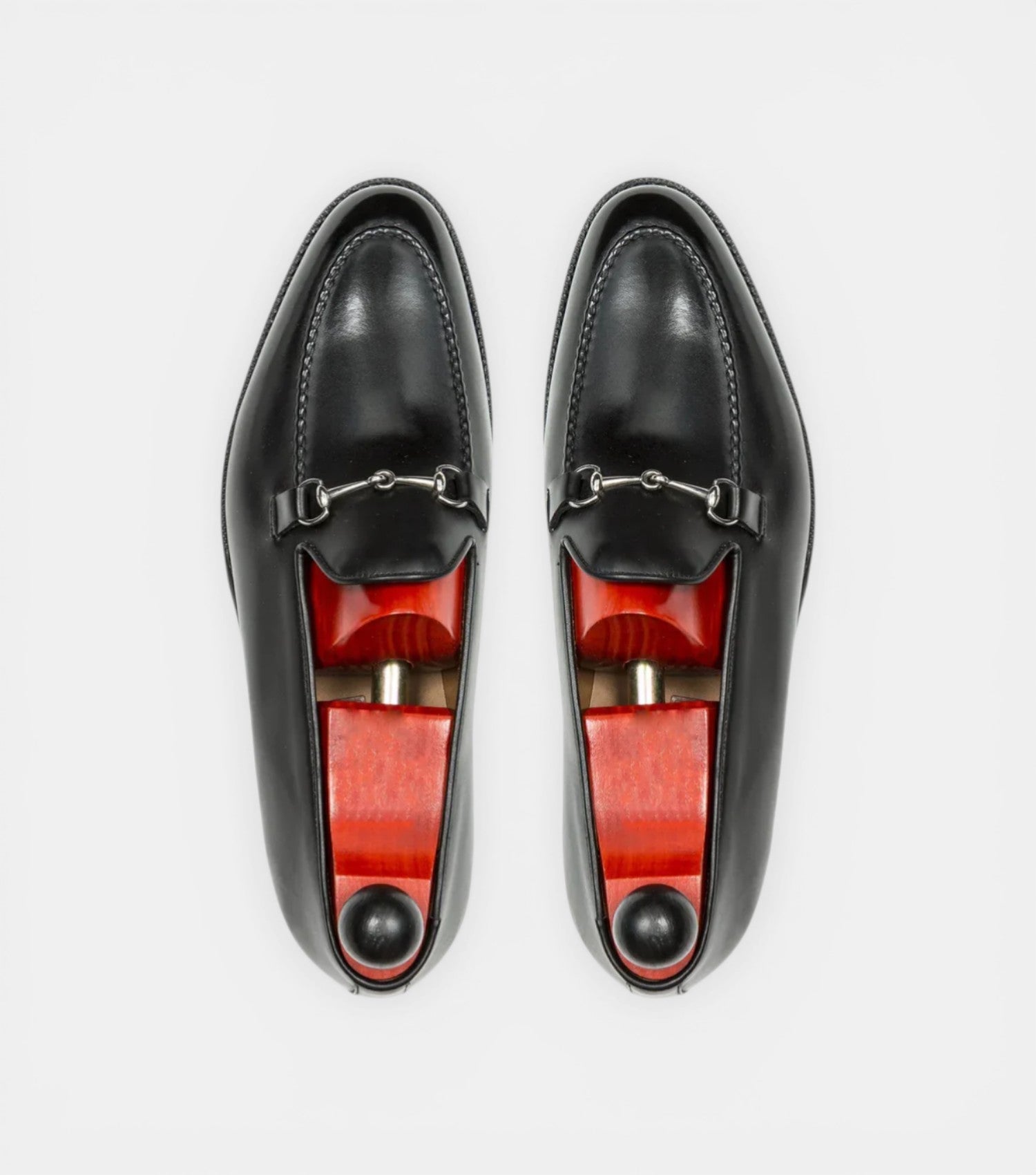 The Monza Loafers - Handcrafted Black Leather Loafers with Silver Bit Detail for men