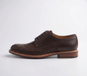 The Treviso Handcrafted Dark Brown Woven Leather Toe Derby Shoes for Men