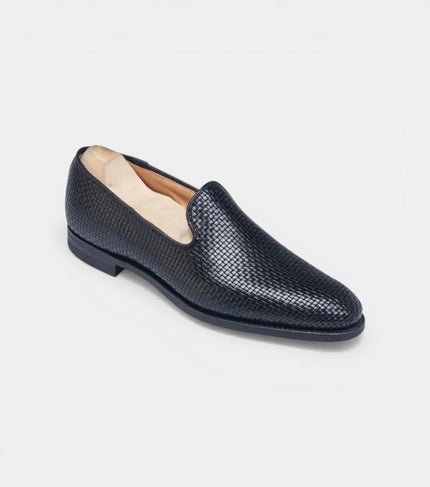 The Pistonia Loafers - Nay blue Hand-Woven Leather Loafers
