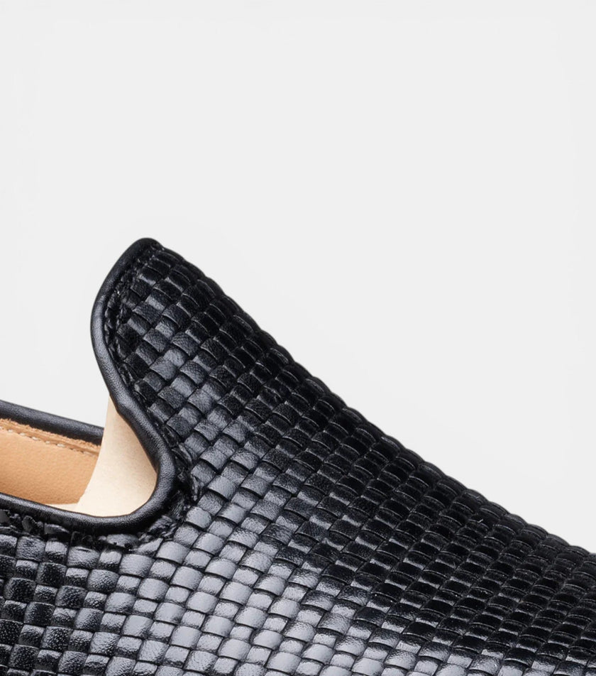 The Pistonia Loafers - Nay blue Hand-Woven Leather Loafers