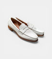 The Cuneo Loafers - Handcrafted White Textured Leather Loafers for Men